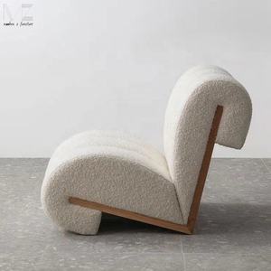 İskandinav oturma odası mobilya Modern eğlence ahşap beyaz buklet salonu kanepe sandalye L şekli terlik krem koyun <span class=keywords><strong>Accent</strong></span> sandalye - Product Image 4