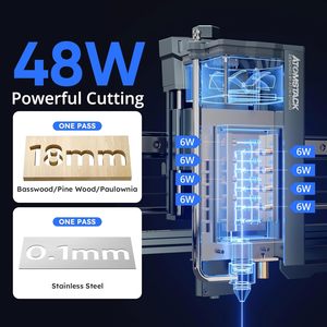 Atomstack 48W <span class=keywords><strong>Laser</strong></span> A40 PRO V2 con Auto Air Assist Máquina de <span class=keywords><strong>grabado</strong></span> láser a granel para madera Piedra Metal Acrílico Cuero Joyería - Product Image 2