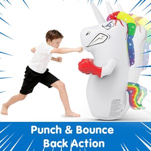 Saco de Boxeo Inflable Premium de Unicornio y Dinosaurio para Niños, de 47 Pulgadas, Juguete de Boxeo Rebotante para Niños y Niñas, Regalo - Product Image 2