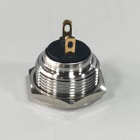 Interruptor de Botón Pulsador Iluminado con Anillo LED de 19 mm, Acero Inoxidable/Aluminio, IP65, 10A, para Control de Tablero de Automóviles, Embarcaciones y Camiones