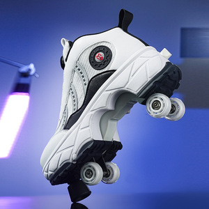 Roller Skates With Brakes Four Wheel Sporty Style Anti Slippery PU Outsole Round Toe Helios Skateboarding Shoes - Product Image 3