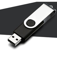 Clé USB pivotante promotionnelle en gros, USB 2.0, 2 Go, avec logo personnalisé