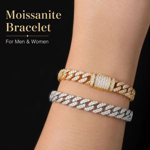 6mm White Gold 925 Sterling <b>Silver</b> VVS Moissanite Brilliant Cut Hip Hop Cuban Link Chain Bracelet Iced Jewelry <b>for</b> <b>Men</b> Women - Product Image 2