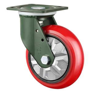 YTOP <span class=keywords><strong>6</strong></span> "roue en polyuréthane matériel en gros Double roulement à billes PP jante PU roues pivotantes industrielles robustes - Product Image 4