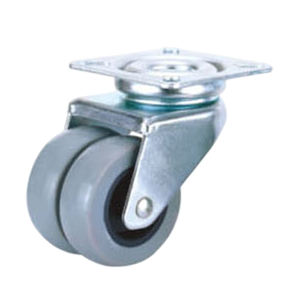 Roulettes industrielles à double roue très vendues, roulettes pivotantes en nylon de qualité supérieure avec frein - Product Image 4