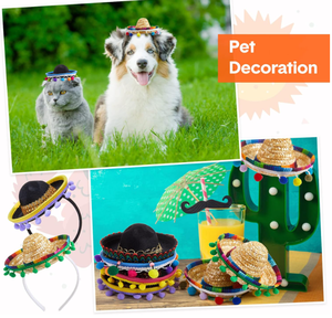 México Cinco <span class=keywords><strong>De</strong></span> Mayo Fiesta tela paja Sombrero diademas disfraz para diversión <span class=keywords><strong>feliz</strong></span> Fiesta sombrero gorra foto Props Luau fiesta suministros - Product Image 4