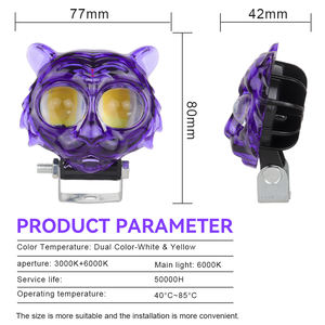 Faro LED de 9-30V 3000K 6000K con 2 lentes para motocicleta, luz auxiliar de trabajo impermeable para camiones pequeños, ATV y Jeeps - Product Image 3