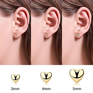 ROXI Juego de 3 Piezas de Aretes de Plata de Ley S925 con Diseño de Corazón Brillante Simple y Elegante de 2/3/4 mm - Product Image 5