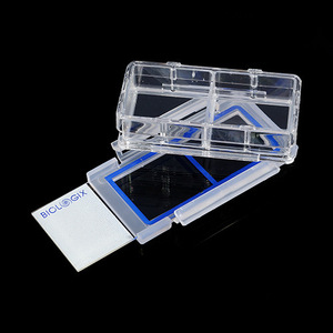 Cell Culture Slides Single Well Double Well 4 Well 8 Well High Transparency Glass Chambers <b>Microscope</b> Use - Product Image 1