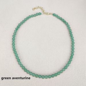 Collier artisanal <span class=keywords><strong>en</strong></span> pierres semi-précieuses, cristal d'amour et de guérison, jade agate, perles rondes lisses de 6 mm - Product Image 6