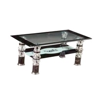 Haute qualité table basse malaisie table basse carrée en verre et table en métal