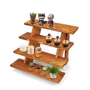 Wooden Tiered Display Rack 4 <b>Shelf</b> Durable Storage For Desserts Snacks Plants Home Decor - Product Image 1