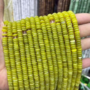 Vente en gros de perles plates en pierre naturelle multicolores de 6x2 mm, quartz rose, aventurine verte, agate noire, pour la fabrication de bijoux - Product Image 2