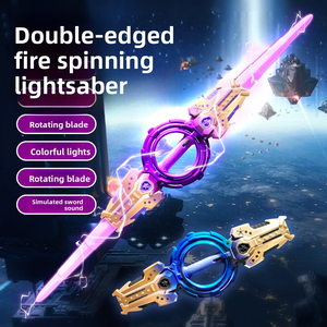 Nouvelle épée <span class=keywords><strong>laser</strong></span> <span class=keywords><strong>rétractable</strong></span> en plastique à double tête avec effet de changement de couleur, jouet unisexe pour les enfants de 8 ans et plus - Product Image 2