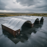 Abri dôme préfabriqué en conteneur, structure en acier résistante aux intempéries, couverture en PVC ignifuge et imperméable pour entrepôt
