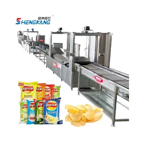 SK Potato Chips Making Machine Price Small Scale Fried Frozen French Fries Potato Chips Production Line