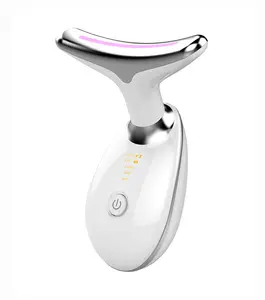 Nouveauté EMS LED visage cou levage masseur galvanique peau blanchissant ionique visage cou beauté masseur