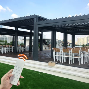 <span class=keywords><strong>Pergola</strong></span> Bioclimatique en <span class=keywords><strong>Aluminium</strong></span> pour Jardin Extérieur, avec Auvents à Lames Orientables Motorisées et Taille Personnalisée - Product Image 2