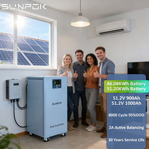 Sunpok ชุดแบตเตอรี่ลิเธียมสำหรับเก็บพลังงานแสงอาทิตย์แบบเคลื่อนย้ายได้ใช้1000Ah 46kWh รุ่น ODM 48V 51.2V - Product Image 1
