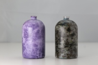 Bouteille de parfum en gros de Chine en verre marbre motif compte-gouttes givré vaporisateur rond noir 100ml bouteille de parfum