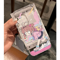 Étui de téléphone charmant avec motif de dessin animé Cardcaptor Sakura pour 15 Pro Max/14/13/12/11, étui transparent souple et mignon, protection à 360 degrés