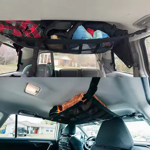 מטען תקרה לרכב כיס נטו, לחזק את נושאת עומס אלסטי ומאובטח מטען רשת כפולה - Product Image 3