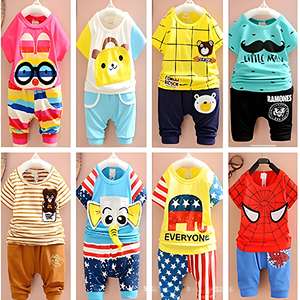 Nouvel Arrivage Ensemble Vêtements d'Été pour Tout-Petits Motif Dessin Animé Adorable T-<span class=keywords><strong>shirt</strong></span> et Short Doux pour Bébé <span class=keywords><strong>Lot</strong></span> Déstockage Entrepôt - Product Image 2