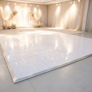 Panneaux de plancher de danse en contreplaqué brillant 3ft*3ft 4ft*4ft avec bords en alliage d'aluminium, plancher de danse blanc à vendre - Product Image 1