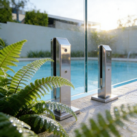 DETECH Edelstahl-Glas-Spigot Rahmenlose Glasbalustrade Bodenmontiert für Balkon Treppe Schwimmbad Hotel Villa Außenbereich