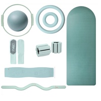 Kit d'accessoires de gym à domicile écologiques de haute qualité : Anneau de Pilates réglable, Bandes de résistance en silicone, Haltères portables avec poignées