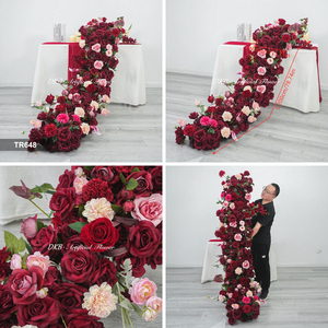 พรมดอกไม้ไหมคุณภาพสูงสำหรับงานปาร์ตี้ งานแต่งงาน ตกแต่งโต๊ะ - Product Image 3