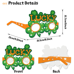 Lunettes en papier <span class=keywords><strong>irlandais</strong></span> pour fête de la Saint-Patrick, 8 pièces - Product Image 3