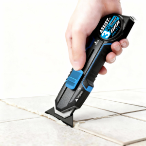 Cuchillo Raspador Giratorio J64 T1 con Cabezal de Aleación de Zinc Patentado de 4 Posiciones, Cinta Métrica de 3m y Cuchillas de Repuesto Ocultas para Cortar/Raspar/Grabar - Product Image 5