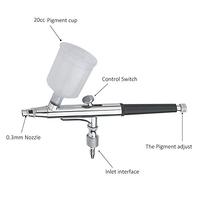 BT-131 kit de peinture aérographe professionnel à double action 2/3oz 4/3oz tasses à gravité-compresseur aérographe pneumatique multi-usages cuivre ABS