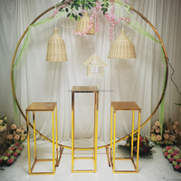 Décoration de fête de mariage KAVI, table à gâteau en acier inoxydable, support hexagonal en métal doré 30x30x80cm, centre de table de mariage