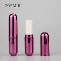 Étui à rouge à lèvres rose brillant en forme de pilule, tube vide en plastique personnalisé pour baume à lèvres, capsule pour rouge à lèvres