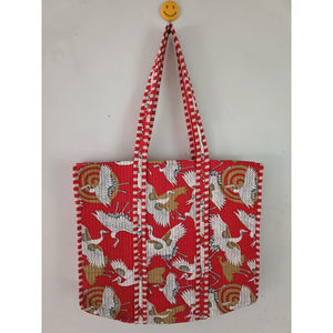 Bolsos Tote Pequeños de Algodón 100% Vintage con Cierre de Cremallera, Estampados a Mano, para Compras, de Hombro, para Mujer, Verano e Invierno - Product Image 1