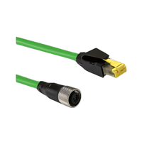 Câble réseau de transmission étanche série M12, connecteur stable, adapté aux équipements réseau à interface RJ45