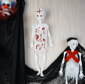 Esqueletos <span class=keywords><strong>de</strong></span> Plástico Blancos Portátiles para Halloween, Decoración Colgante, 3 Esqueletos Disfrazados para Fiestas y Casas Encantadas, Venta al Por Mayor - Product Image 6