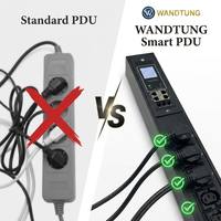 Soket Industri Kustom Dapat Disesuaikan C13 / C19 PDU Pintar Bermeter Daya Tinggi Desain Input Satu Fasa 230V PDU Pintar