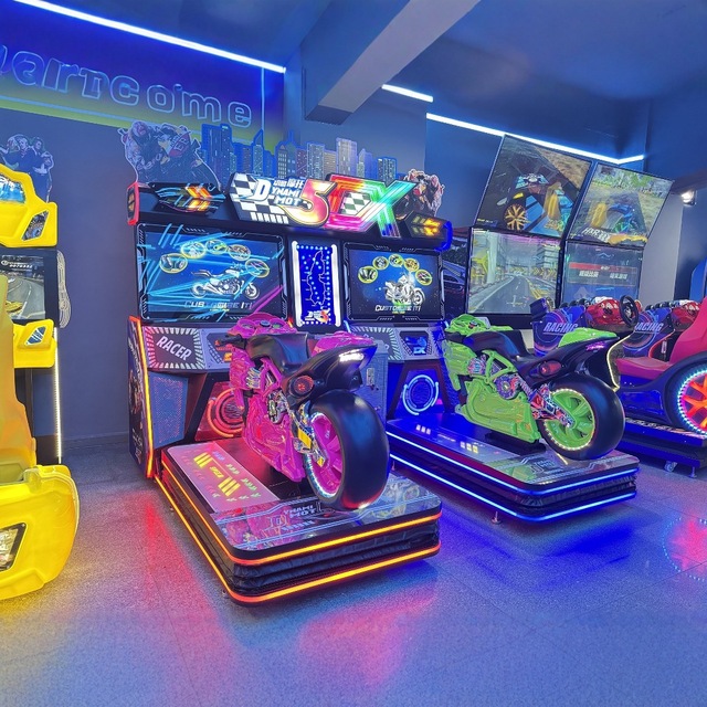 Large-scale Metal Electronic Game Center Mall Double-player Dynamic 5DX Motorcycle Simulator Coin-operated Arcade Game Machine