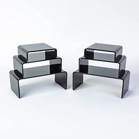 Riser acrylique noir | Présentoir noir, adapté aux bijoux, à la nourriture et aux collections | Présentoir de statue d'action