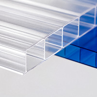 Plaque de polycarbonate à double paroi transparente de 6 mm avec revêtement UV, résistante aux chocs, pour toit ouvrant, serre