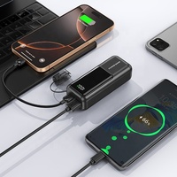 Banque d'alimentation portable mini 4500 mAh avec cordon, chargeur rapide, batterie externe rechargeable