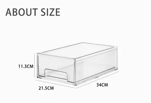 विकल्प मज़ा पारदर्शी प्लास्टिक रसोई भंडारण बॉक्स Stackable रेफ्रिजरेटर आयोजक फ्रिज दराज आयोजक