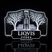 Support de Présentation Lumineux LiqVis Rechargeable en Acrylique pour Bouteille de Vodka 750ML 1L, Présentoir LED pour Bar et Boîte de Nuit