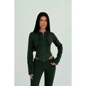 Ensemble de survêtement kaki uni à motif ajouré, confortable, coupe-vent, respirant, pour le jogging, personnalisable pour grandes tailles, hiver, avec logo - Product Image 2