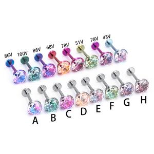 أقراط وردية من سبيكة التيتانيوم ASTM F136 بتصميم وردة مثمنة مرصعة بالزركونيا المكعبة 5A، بجودة طبية ومضادة للحساسية - Product Image 1