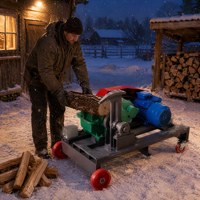 Nouvelle Fendeuse de Bois Électrique Professionnelle avec Mécanisme de Boîte de Vitesses, Châssis Robuste en Acier Inoxydable, 4 Roues, Haute Efficacité