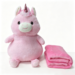 Custom Pink <b>Unicorn</b> Plush <b>Backpack</b> with PP Cotton Filling Unisex - Product Image 1